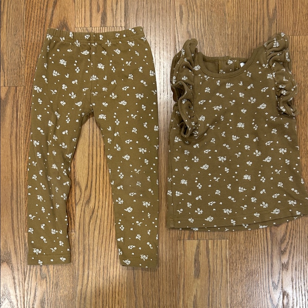 Jamie Kay Floral Matching Set Ruffle Top and Leggings 3 Years